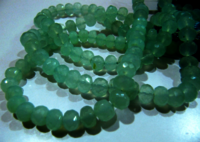 Natural Aqua Chalcedony Rondelle Faceted 5-8mm Beads  Strand 8 inches long