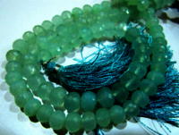 Natural Aqua Chalcedony Rondelle Faceted 5-8mm Beads  Strand 8 inches long