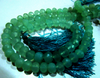 Natural Aqua Chalcedony Rondelle Faceted 5-8mm Beads  Strand 8 inches long