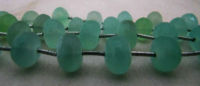 Natural Aqua Chalcedony Rondelle Faceted 10 to 12mm Strand 9 inches long