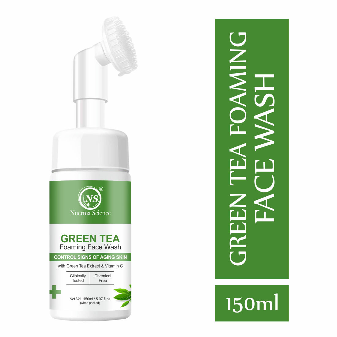 Nuerma Science Green Tea Foaming Face Wash with Vitamin C (150 ml)