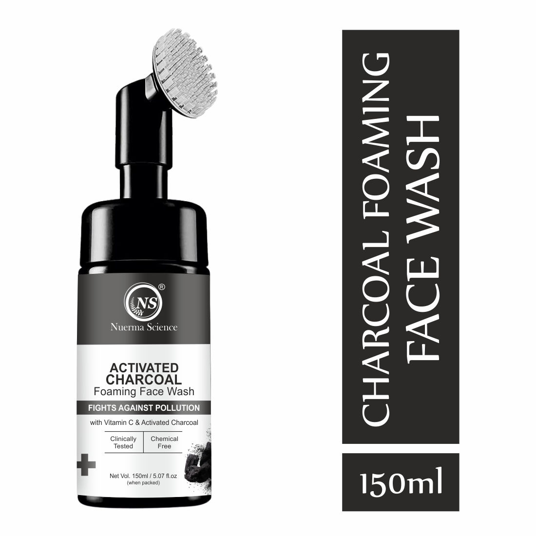 Nuerma Science Activated Charcoal FaceWash with Vitamin C for Detoxification of Skin &  (150 ml)