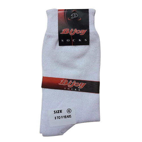 White Cotton School Socks - Age Group: 4 To 9 Years