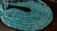 Natural Aqua Chalcedony Rondelle Plain Smooth 8mm Beads Sold Per Strand 8'' Long