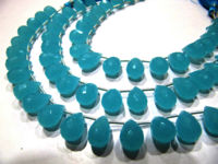 Aqua Chalcedony 10x14mm Tear Drop Faceted Beads Sold Per Strand 8 Inch long