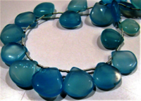 Natural Blue Chalcedony Plain Heart Shape 15-16mm Beads strand 10'' long