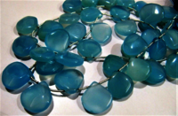 Natural Blue Chalcedony Plain Heart Shape 15-16mm Beads strand 10'' long