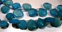 Natural Blue Chalcedony Plain Heart Shape 15-16mm Beads strand 10'' long