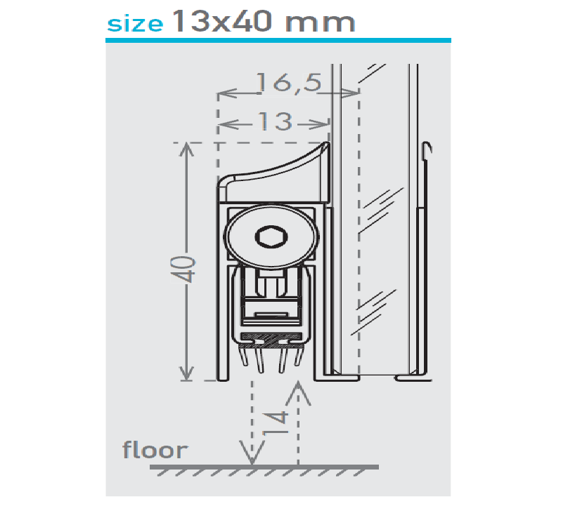 Drop down glass door seals