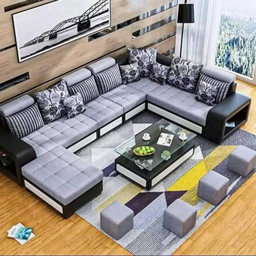 Durable U Shape Sofa Set 9 Seater With Tea Table