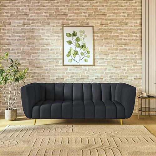Chic Gray 3-Seater Sofa