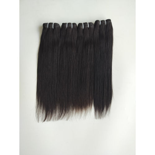 Raw Indian Natural Black Straight Human Hair Weft Extensions