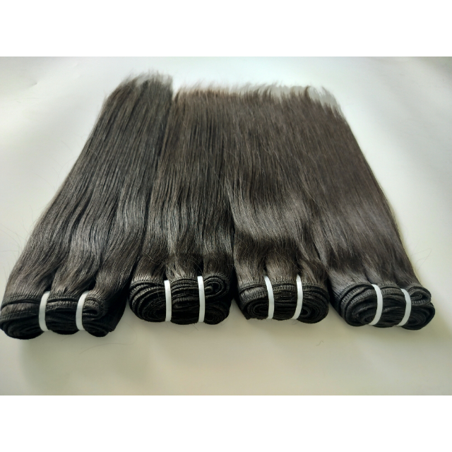 Raw Indian Natural Black Straight Human Hair Weft Extensions