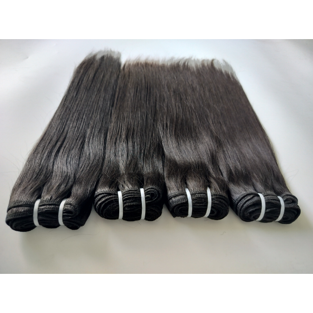 Raw Indian Natural Black Straight Human Hair Weft Extensions