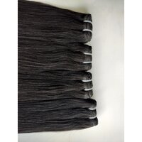 Raw Indian Natural Black Straight Human Hair Weft Extensions