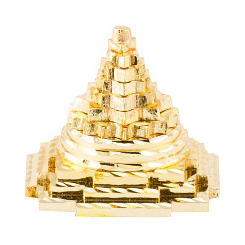 aakrati Brass Pyramid Religious Statue Decorative Showpiece - 7 cm  (Brass, Yellow)