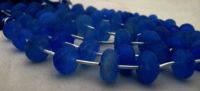 Natural Blue Chalcedony Rondelle Faceted 10 to 12mm Beads Strand 9 inches long