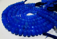 Natural Blue Chalcedony Rondelle Faceted Beads 8 to 12mm Strand 10 inches Long