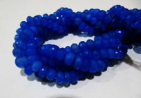 Natural Blue Chalcedony Rondelle Faceted Beads 8 to 12mm Strand 10 inches Long