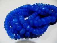 Natural Blue Chalcedony Rondelle Faceted Beads 8 to 12mm Strand 10 inches Long