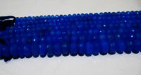 Natural Blue Chalcedony Rondelle Faceted Beads 8 to 12mm Strand 10 inches Long