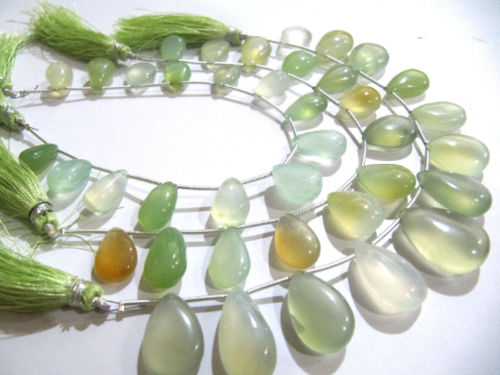 Natural Chalcedony Pear Shape Plain Beads Sold Per Strand 8 inch Long