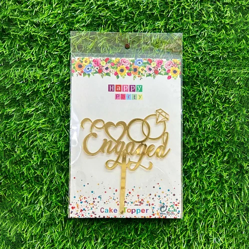Polished Engaged Acrylic Cake Topper