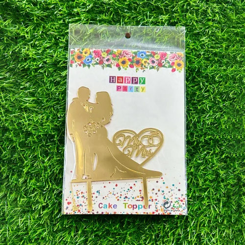 2mm Golden Acrylic Cake Topper