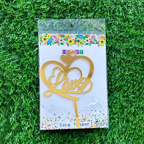 Golden Love Acrylic Cake Topper