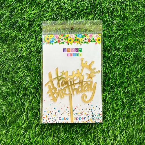 King Crown Happy Birthday Acrylic Cake Topper