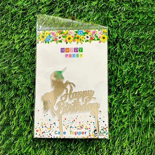 Horse Design Happy Birthday Acrylic Cake Topper