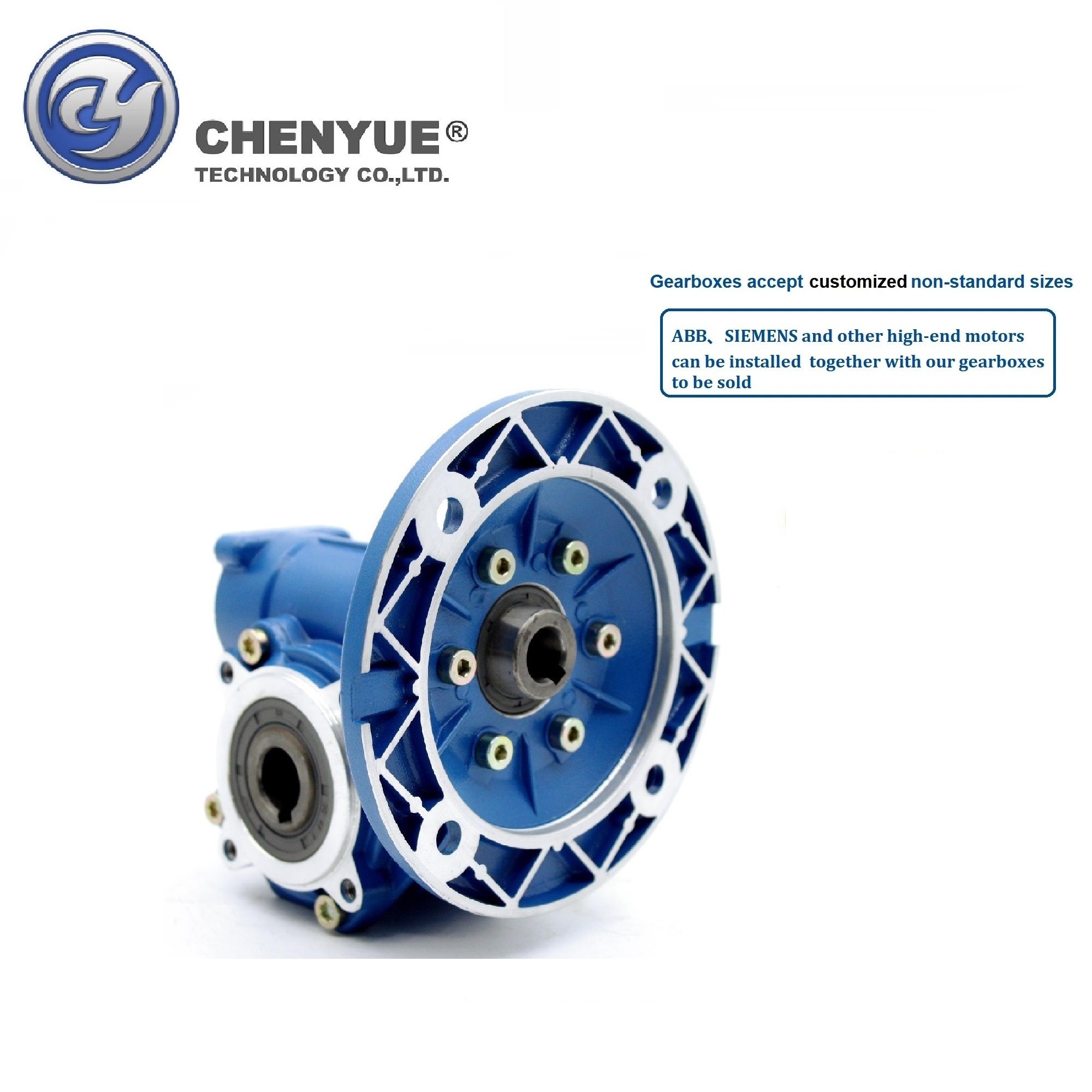 CHENYUE High Torque CNC Worm Gearbox NMVF 40 CYVF 40 Input 14/11mm Output 18mm Speed Ratio from 5:1 to 100:1 Tin Bronze Free Maintenance