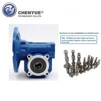 CHENYUE High Torque CNC Worm Gearbox NMVF 40 CYVF 40 Input 14/11mm Output 18mm Speed Ratio from 5:1 to 100:1 Tin Bronze Free Maintenance