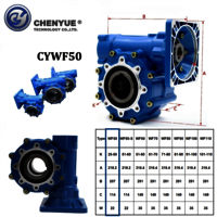 CHENYUE Big Input Hole Worm Gearbox CYWF50 Input 22 Output 50mm Speed Ratio from 5:1/100:1 Speed 80-233N.m Engine 3Kw Free Maintenance