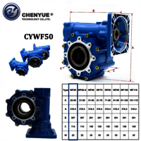 CHENYUE CYWF50 Big Input Hole Worm Gearbox, Heavy Duty Worm Drive Gearbox, 14/22/24/28 mm Input, 28 mm Output, 5:1 to 100:1 Ratios,  Free Maintenance