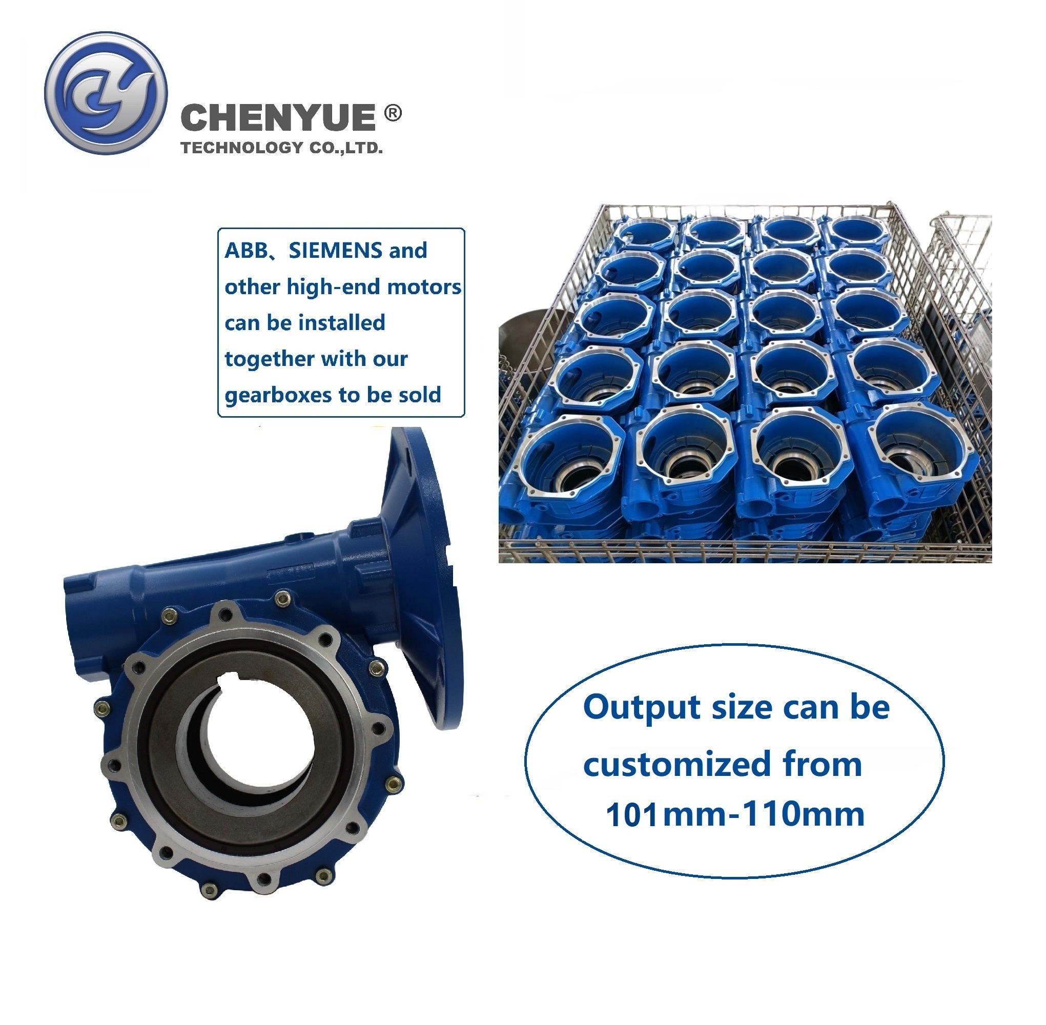 CHENYUE NMVF90 Worm Gear Reducer, Robust Worm Drive Gearbox / Worm Gearbox, 19/24/28/38 mm Input, 42 mm Output, 5 to 100:1 Ratios, High Durability Speed Reduction Solution