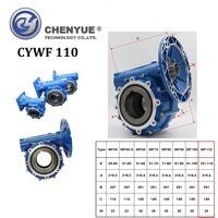 CHENYUE Worm Gearbox CYWF110 Input 35mm Output hole 110mm Can OEM Shaft Speed Ratio from 5:1/100:1 CNC Free Maintenance