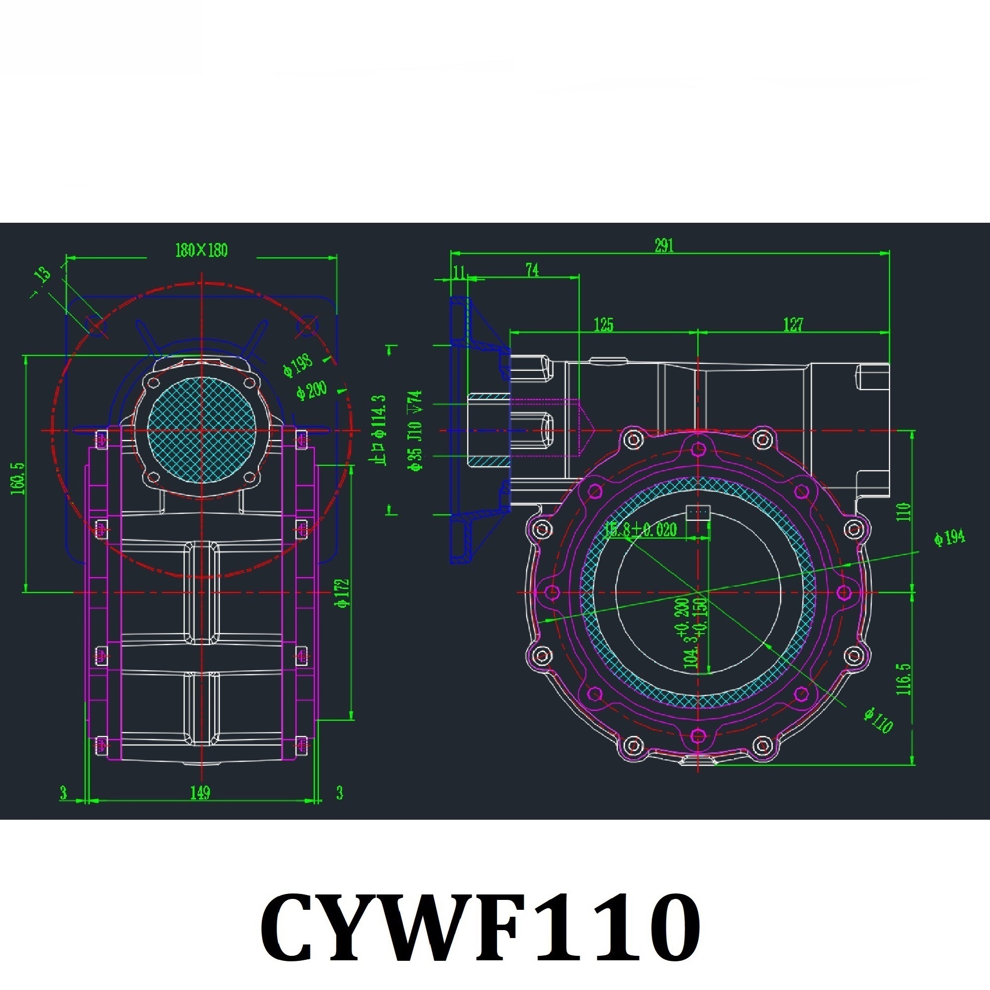 CHENYUE NMVF90 Worm Gear Reducer, Robust Worm Drive Gearbox / Worm Gearbox, 19/24/28/38 mm Input, 42 mm Output, 5 to 100:1 Ratios, High Durability Speed Reduction Solution