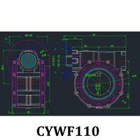 CHENYUE Worm Gearbox CYWF110 Input 35mm Output hole 110mm Can OEM Shaft Speed Ratio from 5:1/100:1 CNC Free Maintenance