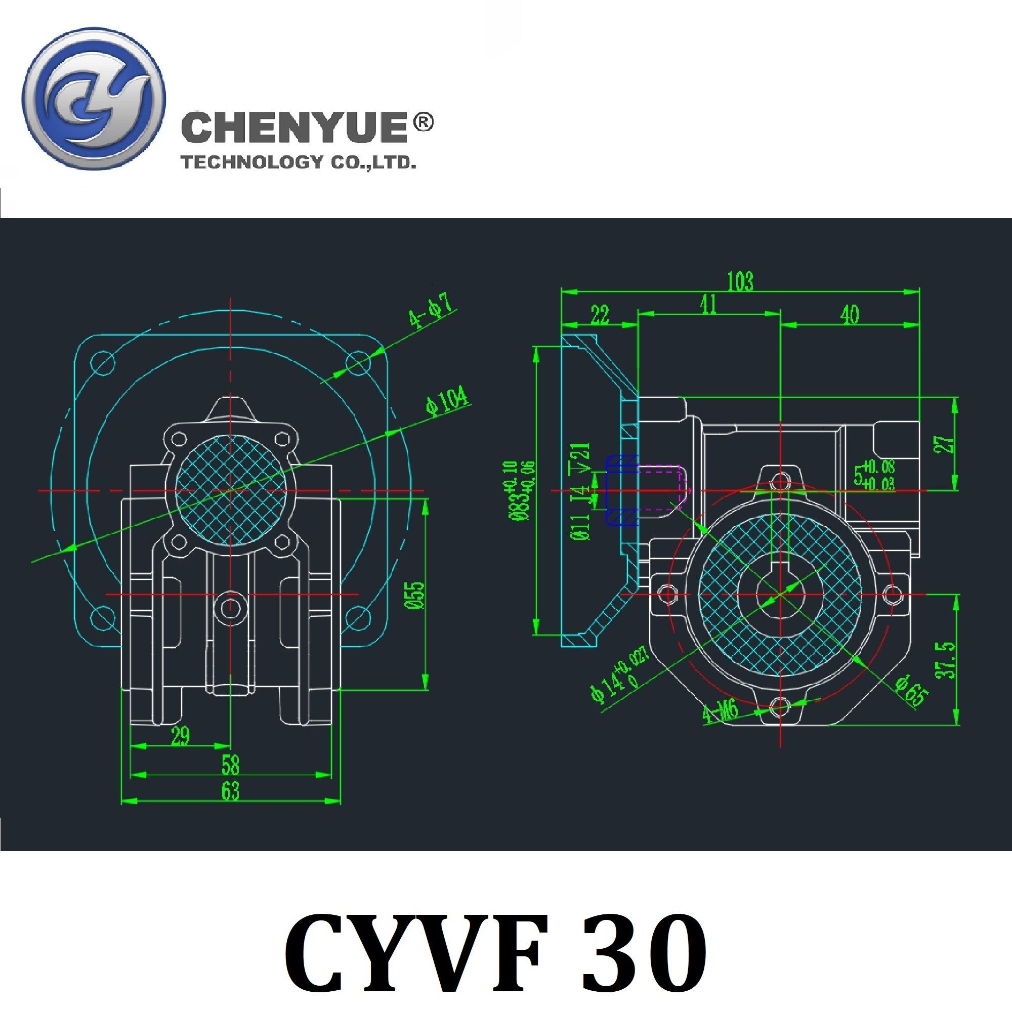 CHENYUE High Torque Worm Gearbox NMVF 30 CYVF30 Input 11/9mm Output 14mm Ratio 5-80 Tin Bronze Used Small Motor Free Maintenance