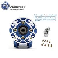 CHENYUE High Torque Worm Gearbox NMVF 30 CYVF30 Input 11/9mm Output 14mm Ratio 5-80 Tin Bronze Used Small Motor Free Maintenance