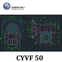 CHENYUE Big Torque Worm Gearbox NMVF 50 CYVF50 Input 14/11/19mm Output 25mm Speed Ratio from 5:1 to 100:1 Tin Bronze Worm Gear Free Maintenance