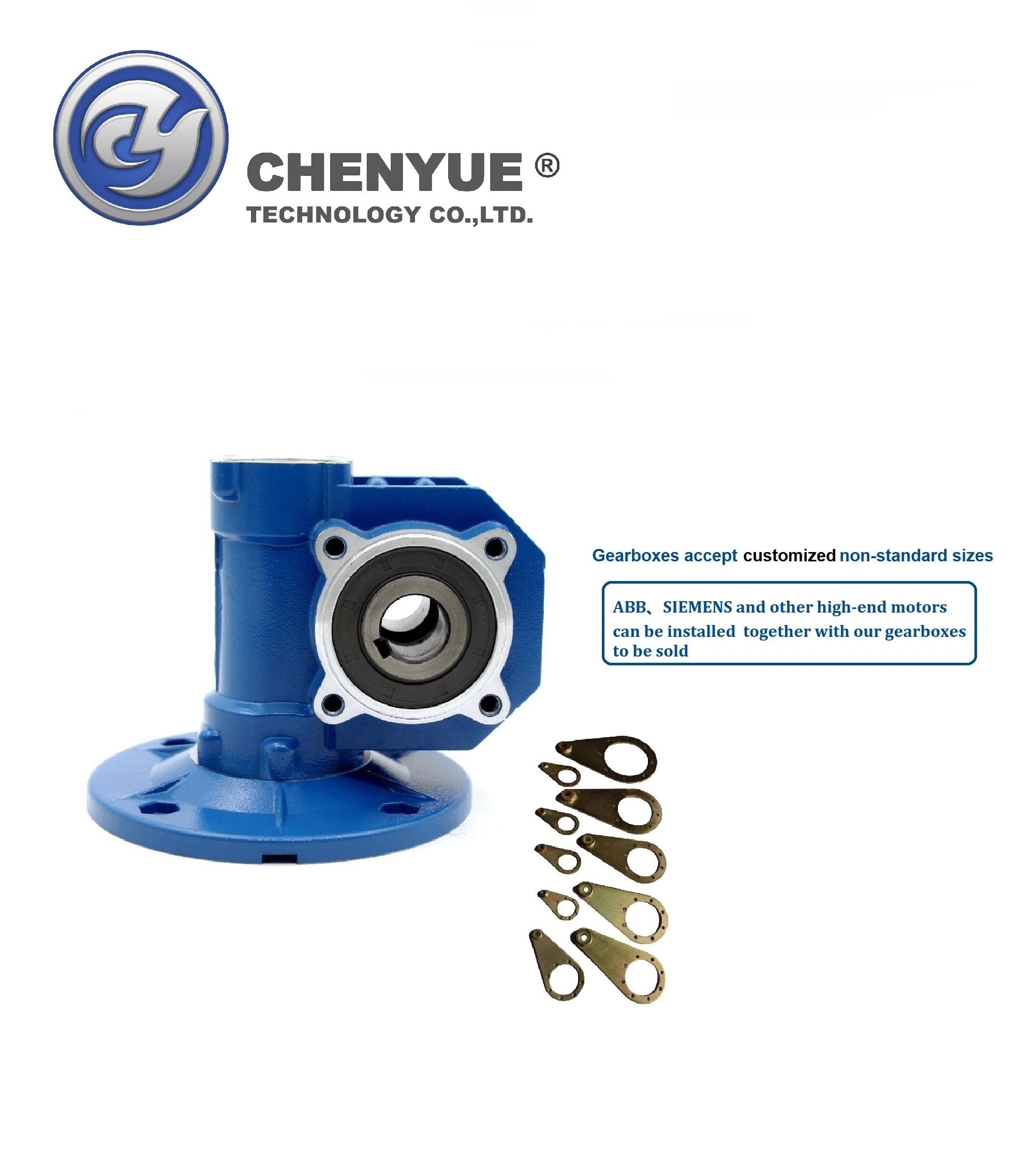 CHENYUE Big Torque Worm Gearbox NMVF 50 CYVF50 Input 14/11/19mm Output 25mm Speed Ratio from 5:1 to 100:1 Tin Bronze Worm Gear Free Maintenance