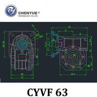 CHENYUE High Torque Worm Gear Reducer NMVF 063 Input 14/19/22/24mm Output 25mm Speed Ratio from 5:1 to 100:1 CNC Gearbox Suppliers Reduction