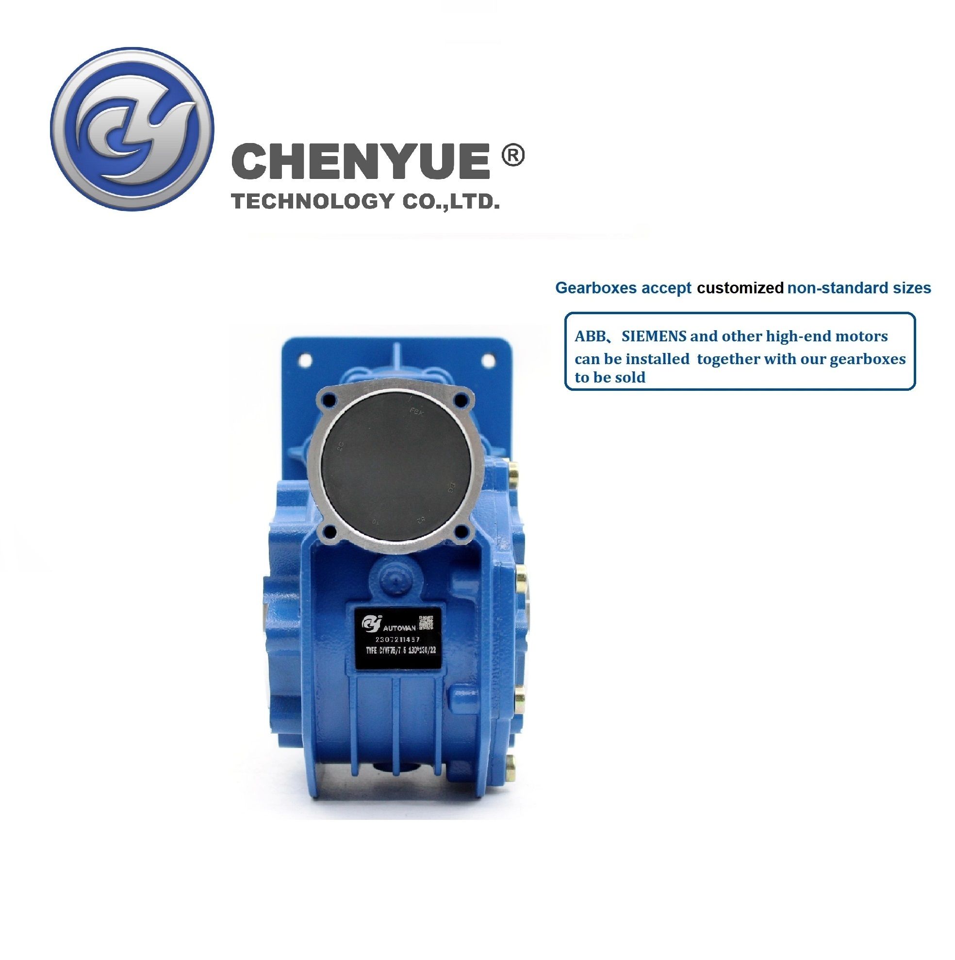 CHENYUE High Torque Worm Gearbox NMVF 75 CYVF 75  Input 19/22/14/24/28mm Speed Ratio from 5:1 to 100:1 Tin bronze for CNC Free Maintenance