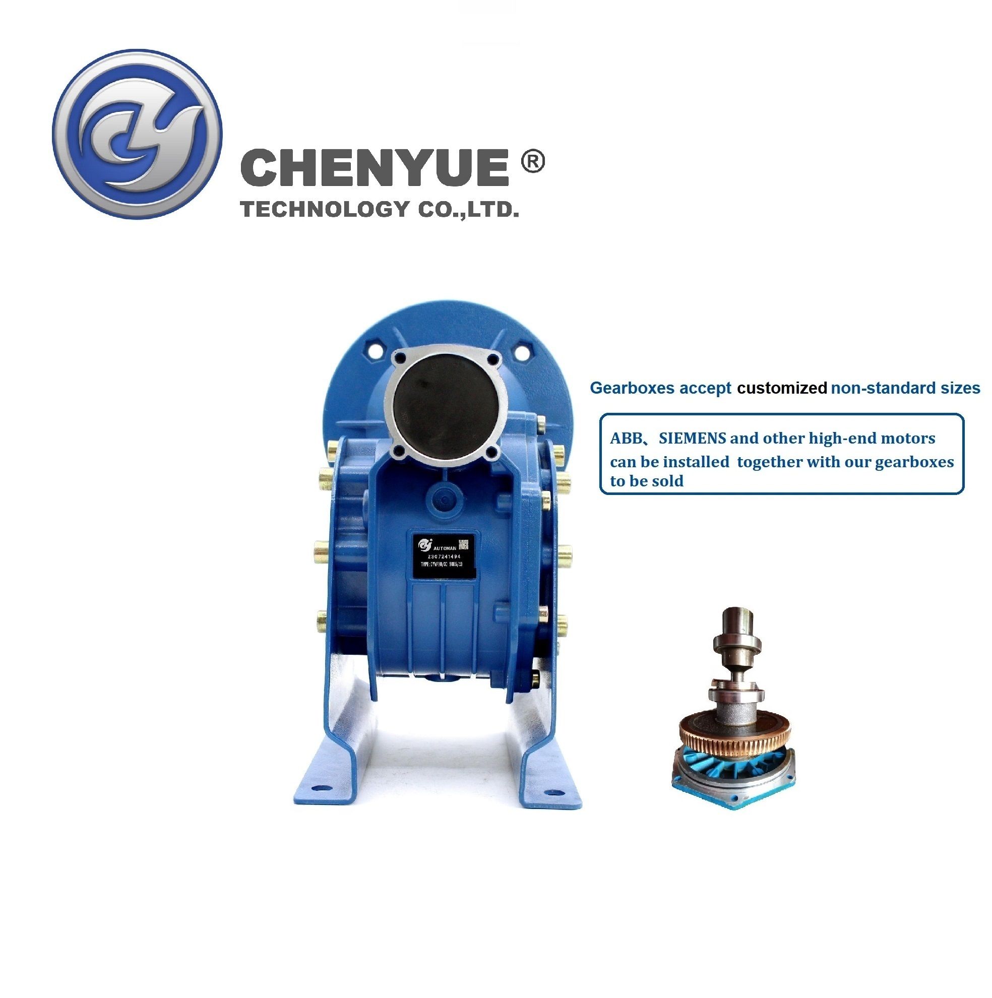 CHENYUE Worm Gear Reducer NMVF 90 Input19/22/24/28mm Output 35mm Speed Ratio from 5:1 to 100:1 for Speed Reduction