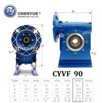 CHENYUE Worm Gear Reducer NMVF 90 Input19/22/24/28mm Output 35mm Speed Ratio from 5:1 to 100:1 for Speed Reduction