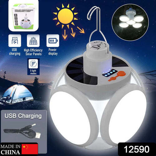 12590 Solar Multi-Functional Emergency LED Light Bulb With USB Charging