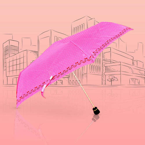 3-Fold Sun & Rain Protective Solid Foldable Umbrella 8583