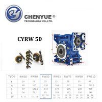 CHENYUE Worm Gearbox NMRW 50 CYRW50Input 14/11/19mm Output 25mm Speed Ratio from 5:1 to 100:1 Tin Bronze Worm Gear Free Maintenance